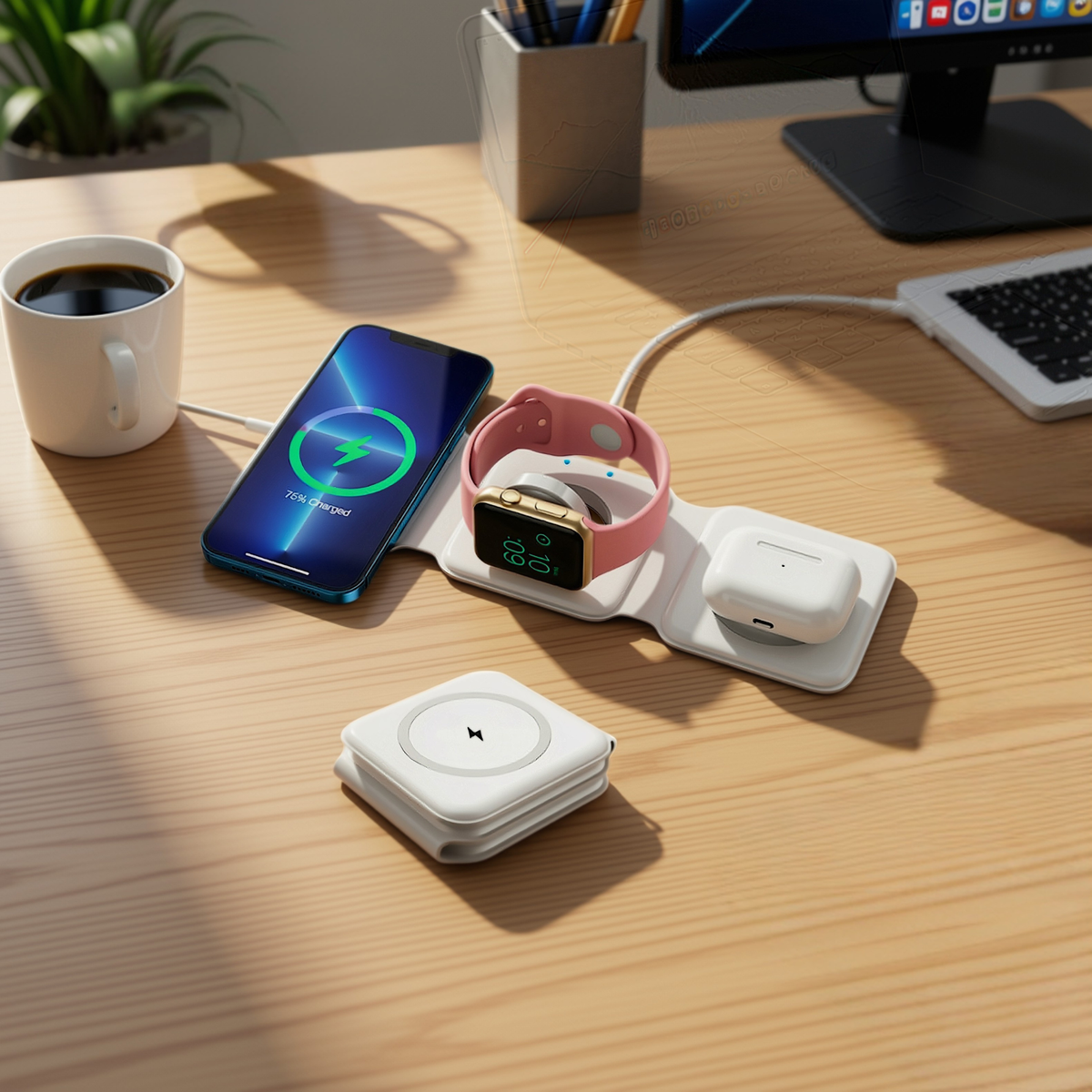 Elvara™ — Power, Perfected 3 in 1 Magnetic Wireless Charger Pad