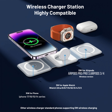 Elvara™ — Power, Perfected 3 in 1 Magnetic Wireless Charger Pad